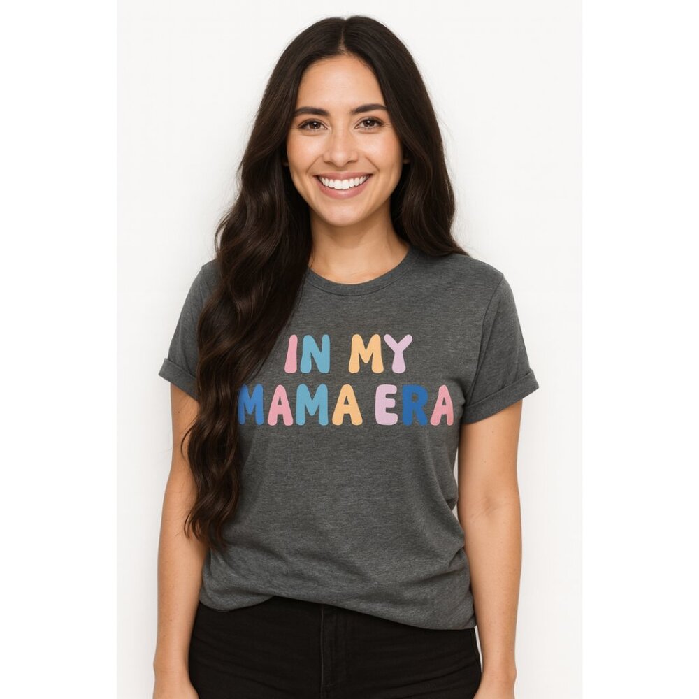 Women's "In My Mama Era" Scoop Neck T-Shirt - Gray - Size L - NWOT